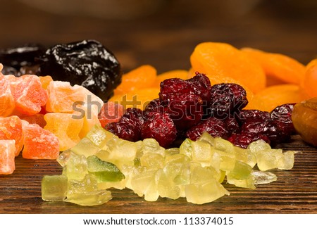 Assorted dried fruit, a classic Christmas baking mix