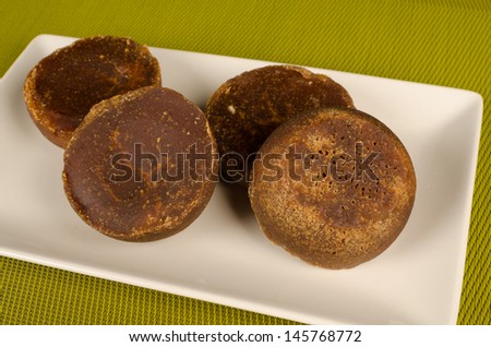 Several pieces of panela, raw brown sugar as used in Latin American cuisine