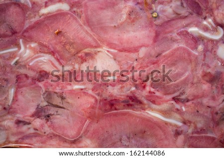 Full frame take of jellied pork meat
