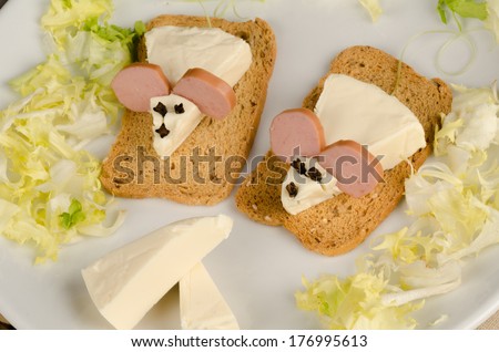 A funny kid snack in the shape of mice