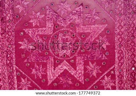 Full frame take of  piece of traditional Indian tapestry