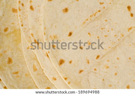 Full frame take of a stack of Mexican tortillas