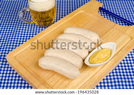 Beer, sausages and mustard, traditional German food