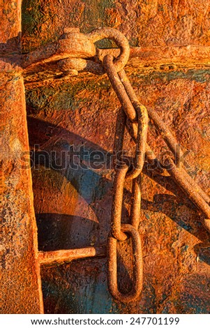 Detail of an old rusty industrial machine