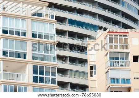 Crammed apartment blocks, just like narrow bird cages