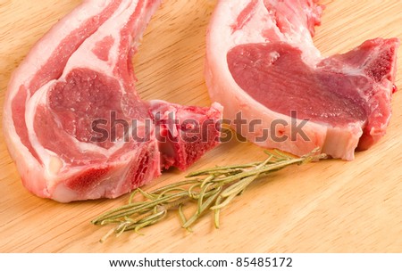Raw lamb chops ready to be cooked