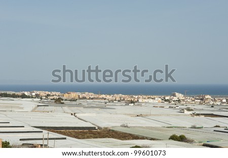 A plastic landscape, greenhouses on Almeria coast, Spain