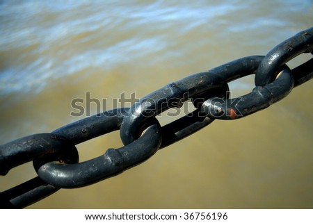 Old chain over water