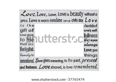 Silver photo frame with love poem