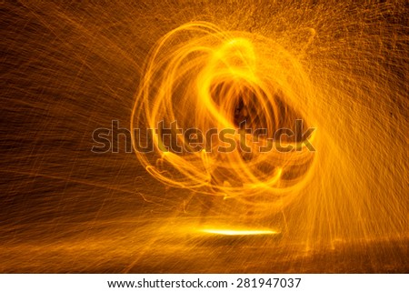 The Man Spinning Fire  Show On Samet Island