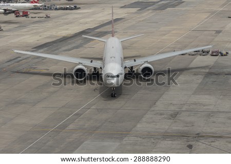 Istanbul - June 18: Ground Operations in Istanbul Atatark Airport wih Several Airplane of Commercial Airlines on June 18, 2015