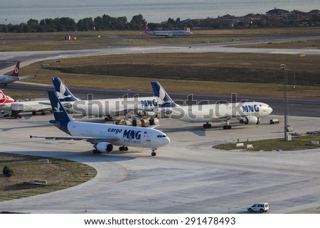 Istanbul, Turkey, - June 26, 2015: MNG Cargo Airlines Operations Airbus A-300 Istanbul Ataturk Airport Turkey