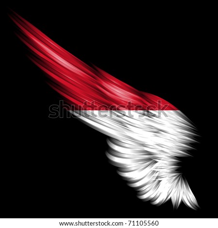 bali indonesia flag. wing with Indonesia flag