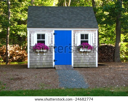 A beautiful backyard shed