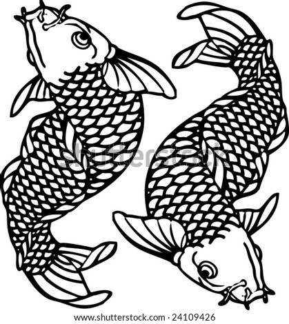 stock vector : Tattoo Fish Japan