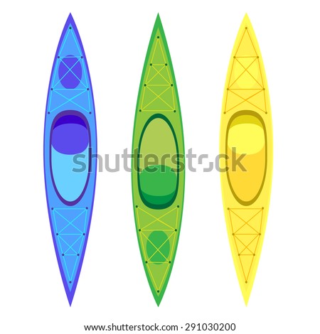 Kayak and paddle square icon. Vector illustration of Outdoor activities elements - kayak and rowing oar. Kayak isolated, sea kayak