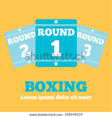 Boxing Ring Board. Round one. Boxing design vector illustration.