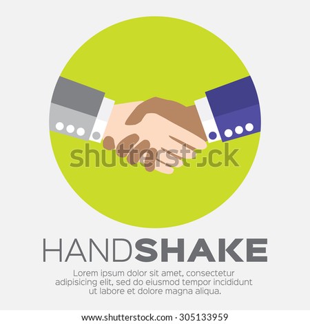 Handshake. Two businessmen making a deal. Flat design vector illustration for business and finance