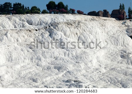 Travertine pools and terraces in Pamukkale Turkey