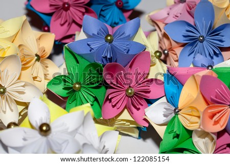 Colorful origami flower.