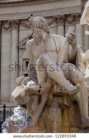 The Fountain of the Four Rivers -  Piazza Navona, Rome, Italy
