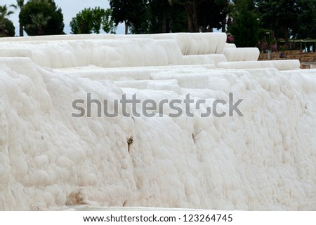Travertine pools and terraces in Pamukkale Turkey