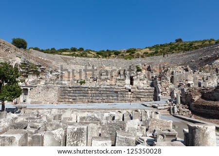Greek-Roman amphitheater in  the ancient  city Ephesus