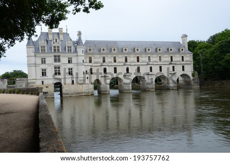 Castle of Chenonceau. Known as the castle of the ladies was built in 1513 and is one of the most visited in the Loire Valley.