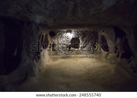 Derinkuyu underground city, Cappadocia in Central Anatolia, Turkey