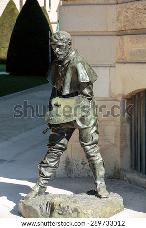 PARIS, FRANCE - SEPTEMBER 12, 2014: Statue in Rodin Museum in Paris,  is a museum that was opened in 1919, dedicated to the works of the French sculptor Auguste Rodin.