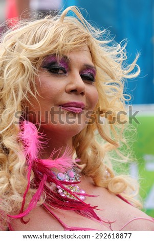 ROME, ITALY - JUNE 13, 2015: Rome hosts a popular Pride celebration - Rome Gay Pride on June 13, 2015.  Rome Gay Pride parade takes place on this day, drawing thousands of spectators and participants