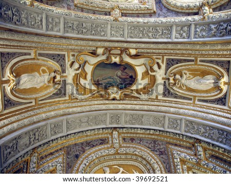 Picture of a decorated Ceilings in the Doge\'s Palace Venice