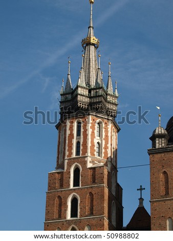 the Virgin Mary Basilica - Krakow, Poland . The Church of the Assumption  of the Virgin Mary