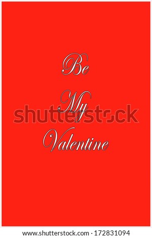 Red Be My Valentine greeting card with text