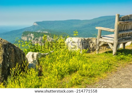 View of the Hudson Valley and the Shawangunk Mountains in upstate New York.
