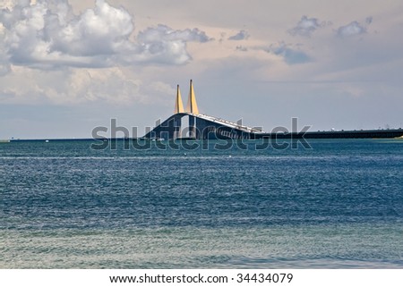 View of Skyway Bridge in Tampa, Florida