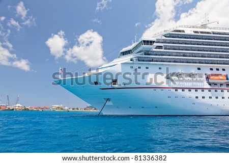 Luxury Cruise Ship Anchored in the Cayman Islands