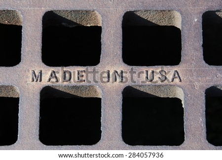 Made In USA printed on iron grate