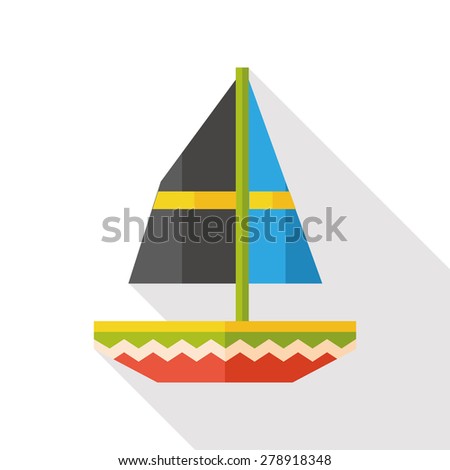 sail flat icon with long shadow