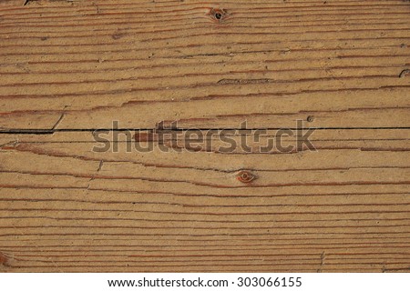 Old vintage rustic aged antique wooden sepia panel with horizontal gaps, planks and chinks