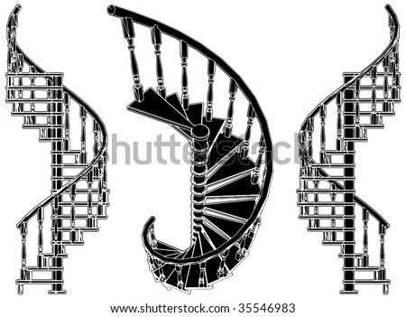 staircase to heaven. Spiral Staircase Vector 01