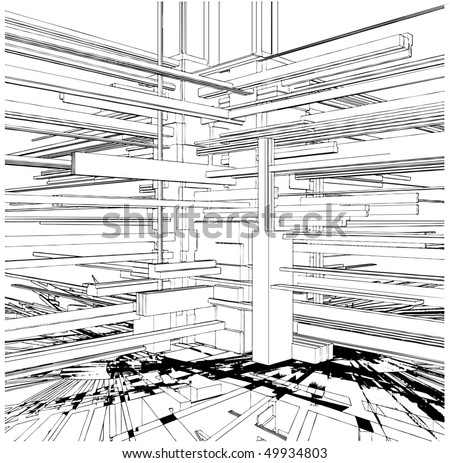 Abstract Urban City Buildings In Chaos Vector 135