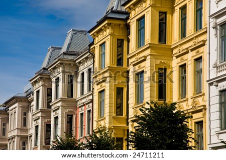 Victorian homes and apartments in Oslo Norway
