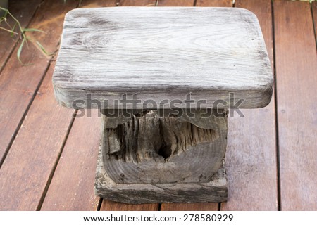 Wood chair on wood ground