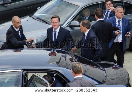 MILAN, JUNE 17, 2015: British Prime Minister David Cameron visits Expo on the occasion of the UK National Day at Expo 2015