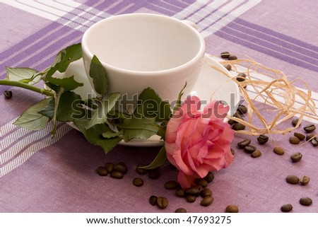 Coffee theme. High resolution image with coffee and flower.