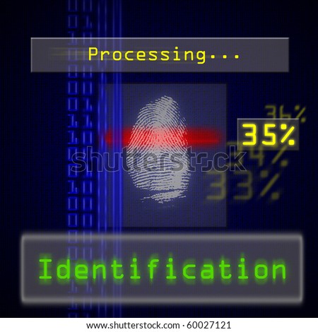 High resolution image of biometric fingerprint scan for identification. Useful for access or security concepts.