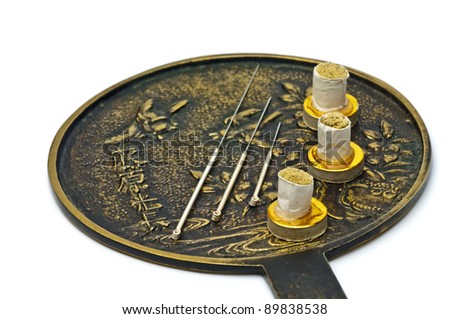 acupuncture needle with moxa cones