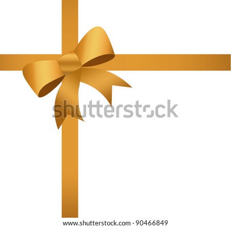 Beautiful golden ribbon on gift box. Perfect for promotional items, christmas & seasons greetings.