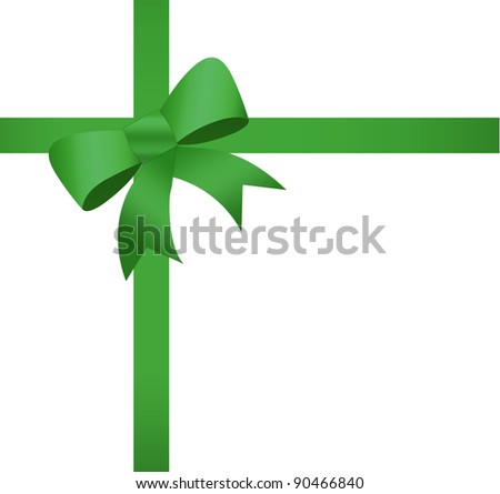 Beautiful green ribbon on gift box. Perfect for promotional items, christmas & seasons greetings.
